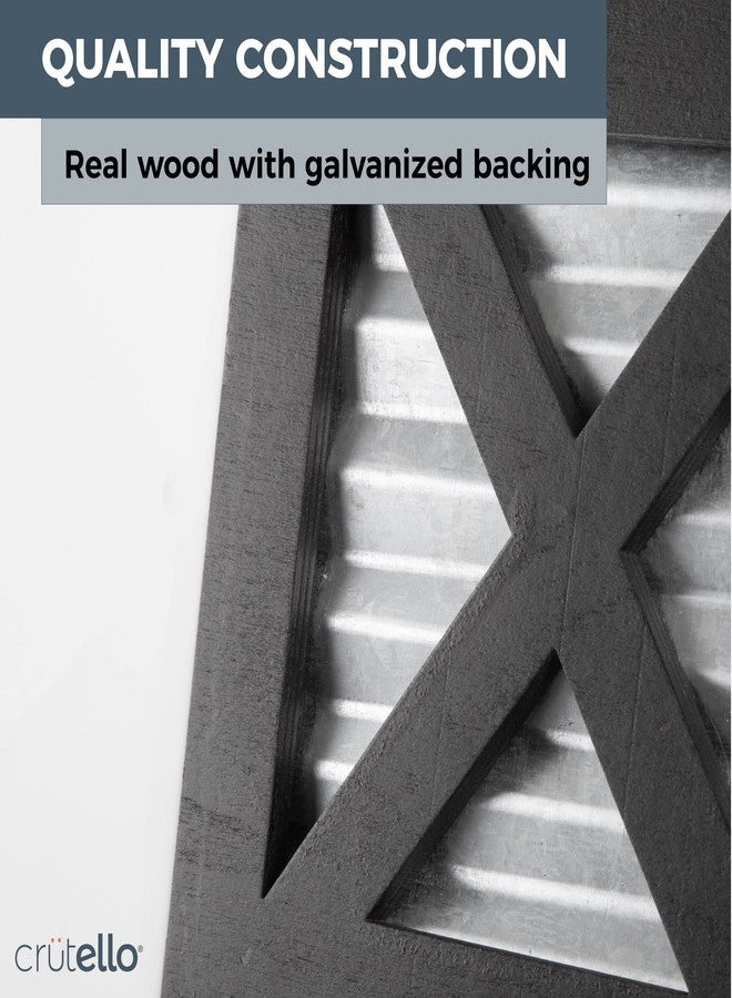 Crutello غطاء علبة مناديل كروتيلو خشبي على شكل حرف X مع دعامة جانبية مجلفنة - حامل مناديل خشبي أسود ريفي - Image 4